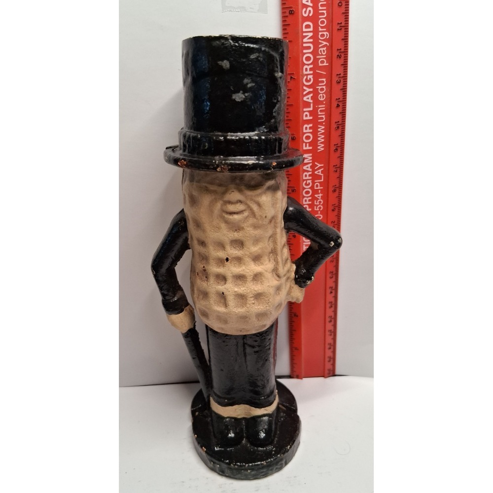 Planters 7 3/4 " Tall Mr Peanut Cast Iron Metal Coin  Bank
